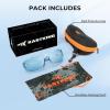 imageKastKing Chippewa Polarized Fishing Sunglasses UV400 Protection Full Wrap Frame Sports Cycling Sunglasses 10mm TAC LensesDgloss Tal Light Blue Frame  Smokeice Blue Mirror