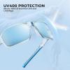 imageKastKing Chippewa Polarized Fishing Sunglasses UV400 Protection Full Wrap Frame Sports Cycling Sunglasses 10mm TAC LensesDgloss Tal Light Blue Frame  Smokeice Blue Mirror
