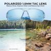 imageKastKing Chippewa Polarized Fishing Sunglasses UV400 Protection Full Wrap Frame Sports Cycling Sunglasses 10mm TAC LensesDgloss Tal Light Blue Frame  Smokeice Blue Mirror
