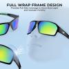 imageKastKing Chippewa Polarized Fishing Sunglasses UV400 Protection Full Wrap Frame Sports Cycling Sunglasses 10mm TAC LensesFgloss Black Frame  Brownchartruesse Mirror