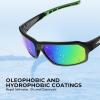 imageKastKing Chippewa Polarized Fishing Sunglasses UV400 Protection Full Wrap Frame Sports Cycling Sunglasses 10mm TAC LensesFgloss Black Frame  Brownchartruesse Mirror