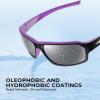 imageKastKing Chippewa Polarized Fishing Sunglasses UV400 Protection Full Wrap Frame Sports Cycling Sunglasses 10mm TAC LensesJgloss Black Purple Backspray Frame  Smoke Mirror