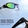 imageKastKing Raccoon Polarized Sport Sunglasses for Men and Women Wide Temple Wrap Ideal for Driving Fishing Cycling RunningFrame Gloss Black Lens Brown