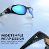 imageKastKing Raccoon Polarized Sport Sunglasses for Men and Women Wide Temple Wrap Ideal for Driving Fishing Cycling RunningFrame Gloss Tal Light Gray Lens Smoke