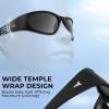 imageKastKing Raccoon Polarized Sport Sunglasses for Men and Women Wide Temple Wrap Ideal for Driving Fishing Cycling RunningFrame Matt Black Lens Smoke