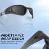 imageKastKing Raccoon Polarized Sport Sunglasses for Men and Women Wide Temple Wrap Ideal for Driving Fishing Cycling RunningFrame Matt Smoke Crystal Lens Smoke