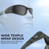 imageKastKing Raccoon Polarized Sport Sunglasses for Men and Women Wide Temple Wrap Ideal for Driving Fishing Cycling RunningFrame Matte Obsidian Boulder Camo Lens Smoke