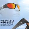 imageKastKing Raccoon Polarized Sport Sunglasses for Men and Women Wide Temple Wrap Ideal for Driving Fishing Cycling RunningFrame Matte Smoke Crystal Lens Copper