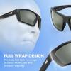 imageKastKing Waccamaw Polarized Bifocal Sunglasses x15 x20 x25 Magnifications Wrap Around Sport Reader Sunglasses for MenGloss Black Frame  Smoke Lens
