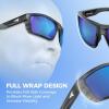 imageKastKing Waccamaw Polarized Bifocal Sunglasses x15 x20 x25 Magnifications Wrap Around Sport Reader Sunglasses for MenGloss Graydrift Frame  Smokeblue Mirror