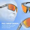 imageKastKing Waccamaw Polarized Bifocal Sunglasses x15 x20 x25 Magnifications Wrap Around Sport Reader Sunglasses for MenMatte Smoke Crystal Frame  Brownred Mirror