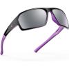 imageKastKing Chippewa Polarized Fishing Sunglasses UV400 Protection Full Wrap Frame Sports Cycling Sunglasses 10mm TAC LensesJgloss Black Purple Backspray Frame  Smoke Mirror