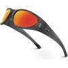 imageKastKing Raccoon Polarized Sport Sunglasses for Men and Women Wide Temple Wrap Ideal for Driving Fishing Cycling RunningFrame Matte Smoke Crystal Lens Copper