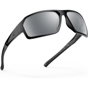 imageKastKing Chippewa Polarized Fishing Sunglasses UV400 Protection Full Wrap Frame Sports Cycling Sunglasses 10mm TAC LensesAgloss Black Frame  Smoke Mirror
