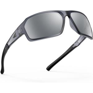 imageKastKing Chippewa Polarized Fishing Sunglasses UV400 Protection Full Wrap Frame Sports Cycling Sunglasses 10mm TAC LensesBmatt Smoke Crystal Frame  Smoke Mirror