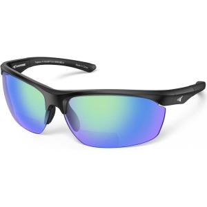 imageKastKing Tugaloo Bifocal Polarized Fishing Sunglasses Bifocal x15 x20 x25 MagnificationsUV Protection Reader SunglassesMatte Black Frame  Brown Chartreuse Mirror