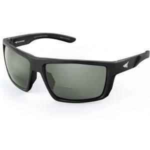 imageKastKing Waccamaw Polarized Bifocal Sunglasses x15 x20 x25 Magnifications Wrap Around Sport Reader Sunglasses for MenGloss Black Frame  Smoke Lens