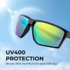 imageKastKing Osage Polarized Sport Sunglasses for Men and Women Ideal for Driving Fishing Cycling Running UV ProtectionFrame Black Lens Brown  Green Mirror