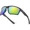 imageKastKing Osage Polarized Sport Sunglasses for Men and Women Ideal for Driving Fishing Cycling Running UV ProtectionFrame Black Lens Brown  Green Mirror
