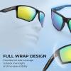 imageKastKing Osage Polarized Sport Sunglasses for Men and Women Ideal for Driving Fishing Cycling Running UV ProtectionFrame Black Lens Brown  Green Mirror