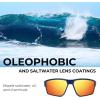 imageKastKing Osage Polarized Sport Sunglasses for Men and Women Ideal for Driving Fishing Cycling Running UV ProtectionFrame Blue Lens Copper  Orange Mirror