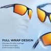 imageKastKing Osage Polarized Sport Sunglasses for Men and Women Ideal for Driving Fishing Cycling Running UV ProtectionFrame Blue Lens Copper  Orange Mirror