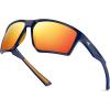 imageKastKing Osage Polarized Sport Sunglasses for Men and Women Ideal for Driving Fishing Cycling Running UV ProtectionFrame Blue Lens Copper  Orange Mirror