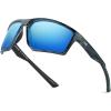 imageKastKing Osage Polarized Sport Sunglasses for Men and Women Ideal for Driving Fishing Cycling Running UV ProtectionFrame Gloss Tal Gray Lens Smoke  Blue Ocean Mirror