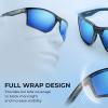 imageKastKing Osage Polarized Sport Sunglasses for Men and Women Ideal for Driving Fishing Cycling Running UV ProtectionFrame Gloss Tal Gray Lens Smoke  Blue Ocean Mirror