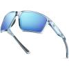imageKastKing Osage Polarized Sport Sunglasses for Men and Women Ideal for Driving Fishing Cycling Running UV ProtectionFrame Gloss Tal Light Blue Lens Smoke  Ice Blue Mirror