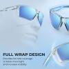 imageKastKing Osage Polarized Sport Sunglasses for Men and Women Ideal for Driving Fishing Cycling Running UV ProtectionFrame Gloss Tal Light Blue Lens Smoke  Ice Blue Mirror