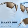 imageKastKing Osage Polarized Sport Sunglasses for Men and Women Ideal for Driving Fishing Cycling Running UV ProtectionFrame Gray Lens Brown