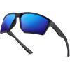 imageKastKing Osage Polarized Sport Sunglasses for Men and Women Ideal for Driving Fishing Cycling Running UV ProtectionFrame Matte Black Lens Smoke  Cobalt Blue Mirror