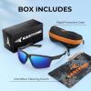 imageKastKing Osage Polarized Sport Sunglasses for Men and Women Ideal for Driving Fishing Cycling Running UV ProtectionFrame Matte Black Lens Smoke  Cobalt Blue Mirror