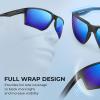 imageKastKing Osage Polarized Sport Sunglasses for Men and Women Ideal for Driving Fishing Cycling Running UV ProtectionFrame Matte Black Lens Smoke  Cobalt Blue Mirror