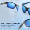 imageKastKing Osage Polarized Sport Sunglasses for Men and Women Ideal for Driving Fishing Cycling Running UV ProtectionFrame Tal Brown Lens Smoke  Blue White Mirror