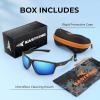 imageKastKing Osage Polarized Sport Sunglasses for Men and Women Ideal for Driving Fishing Cycling Running UV ProtectionFrame Tal Brown Lens Smoke  Blue White Mirror