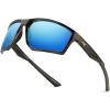imageKastKing Osage Polarized Sport Sunglasses for Men and Women Ideal for Driving Fishing Cycling Running UV ProtectionFrame Tal Brown Lens Smoke  Blue White Mirror