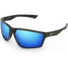 imageKastKing Osage Polarized Sport Sunglasses for Men and Women Ideal for Driving Fishing Cycling Running UV ProtectionFrame Tal Brown Lens Smoke  Blue White Mirror