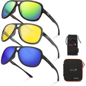 imageKastKing Bill Dance Mulberry Creek 3 Shades of Fishing Sunglasses Kit Polarized UV400 Protection Oleophobic Coating Tailored to Bright Sun Partly Cloudy and Low Light Conditions