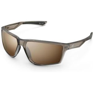 imageKastKing Osage Polarized Sport Sunglasses for Men and Women Ideal for Driving Fishing Cycling Running UV ProtectionFrame Gray Lens Brown