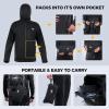 imageKastKing HydroArmor Lightweight Rain Jacket 25Layer Waterproof Fishing Hiking Rain Suit for Men Packable Rain GearBlack