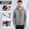 imageKastKing HydroArmor Lightweight Rain Jacket 25Layer Waterproof Fishing Hiking Rain Suit for Men Packable Rain GearGrey