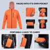 imageKastKing HydroArmor Lightweight Rain Jacket 25Layer Waterproof Fishing Hiking Rain Suit for Men Packable Rain GearOrange