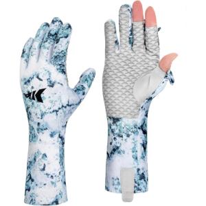 imageKastKing La Sal Pro Full Finger Fishing Gloves UPF 50 Sun Protection Gloves with Convertible Design Ultralight Microfiber UltraSoft Comfort FrostWeave Cooling Enhanced Grip Four Sizes OptionsBoulder Camo Ice