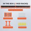 imageKastKing V10 Pivot Grip Fishing Rod HolderAdjustable SpaceSaving WallMounted Rod Holder 10 PolymerCoated Steel Hooks Expandable Storage System Holds 10 Rod ampamp Reel Combos 1 PackB Orange2 Pack