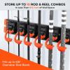 imageKastKing V10 Pivot Grip Fishing Rod HolderAdjustable SpaceSaving WallMounted Rod Holder 10 PolymerCoated Steel Hooks Expandable Storage System Holds 10 Rod ampamp Reel Combos 1 PackA Orange1 Pack