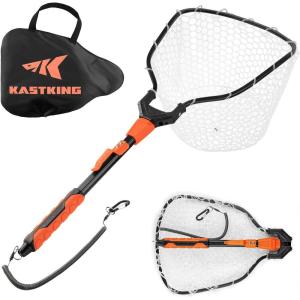 imageKastKing Titanet Fishing Net Durable Aluminum Handle NonSlip Hivis Grip Compact Storage Bag ampamp Lanyard Ideal for Kayak ampamp Wading Fishing Two Nets OptionsSilicone Net  32 Full
