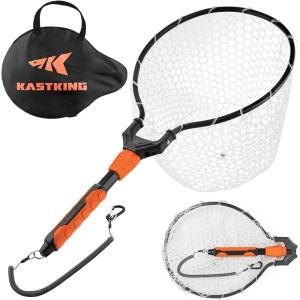 imageKastKing Titanet Fishing Net Durable Aluminum Handle NonSlip Hivis Grip Compact Storage Bag ampamp Lanyard Ideal for Kayak ampamp Wading Fishing Two Nets OptionsSilicone Net  26 Full