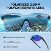 imageKastKing Tarkio Polarized Fishing Sunglasses Large Single PC Lenses Rimless Wrap Design UV400 Protection Sports SunglassesBmatte Black Frame  Smokecobalt Mirror